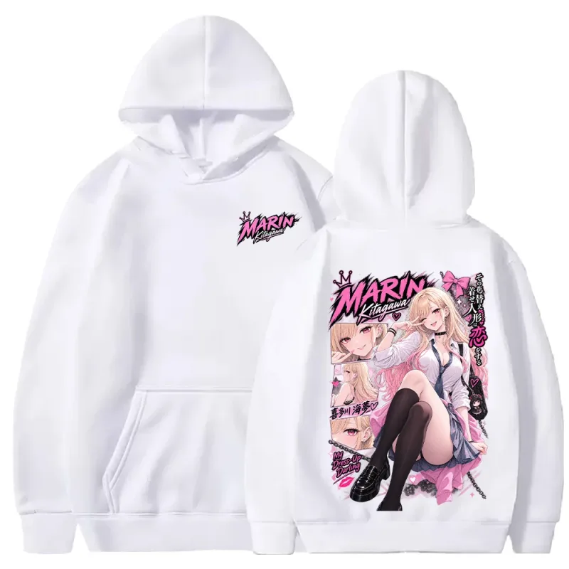 Trendy Anime Marin My‑Dress‑Up Darling Hoodies Harajuku Streetwear Langarm Casual Fleece Mit Kapuze Pullover Männer Frauen Kleidung