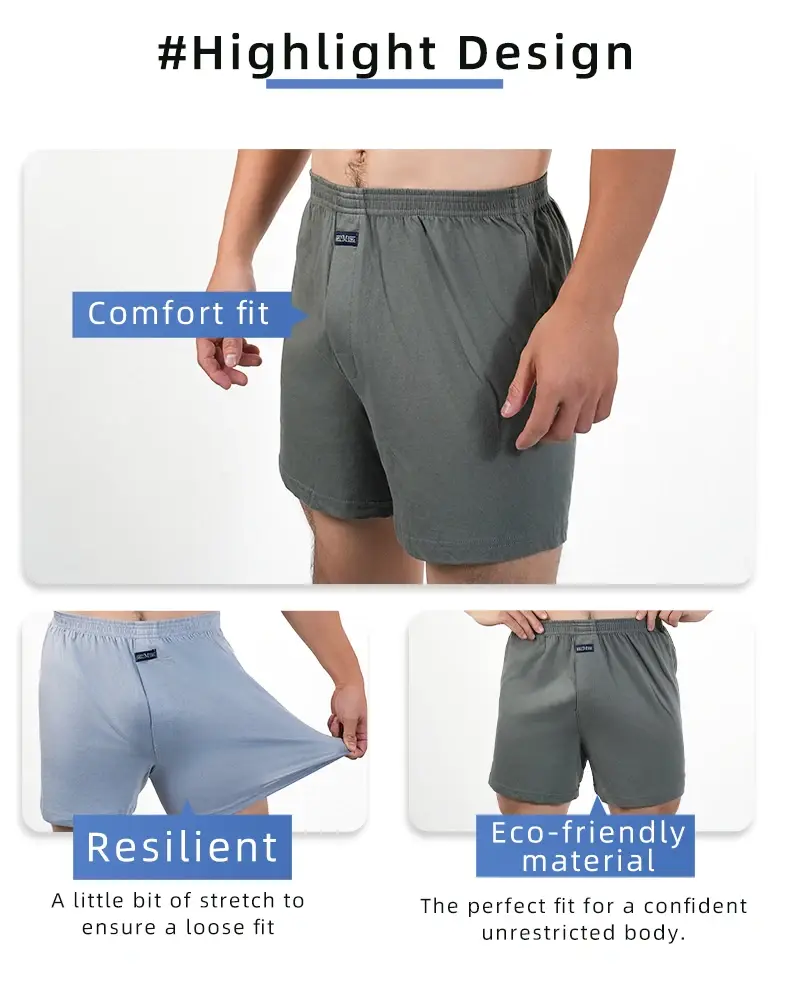 1 Quần Lót Lớn Chắc Chắn Pyjama Đáy Tại Nhà Plus Kích Thước Võ Sĩ Ngắn Gọn Dành Cho Nam Cao Cấp Allo Quần Quần Cotton ngủ Đáy