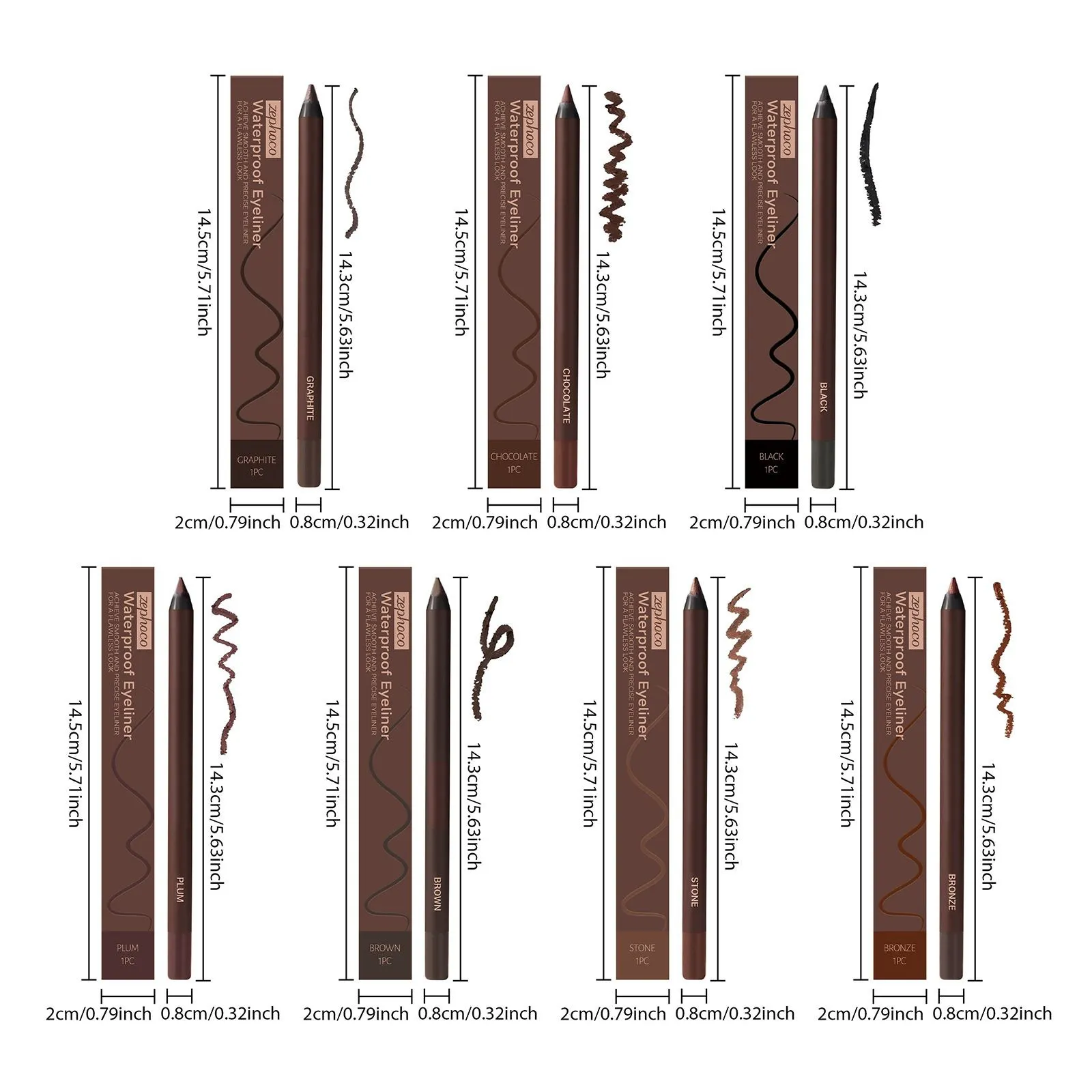 Αδιάβροχο eyeliner Καφέ απαλό ματ λάινερ ματιών μακράς διαρκείας χωρίς μουτζούρες με μολύβι φρυδιών πανκ μακιγιάζ ματιών