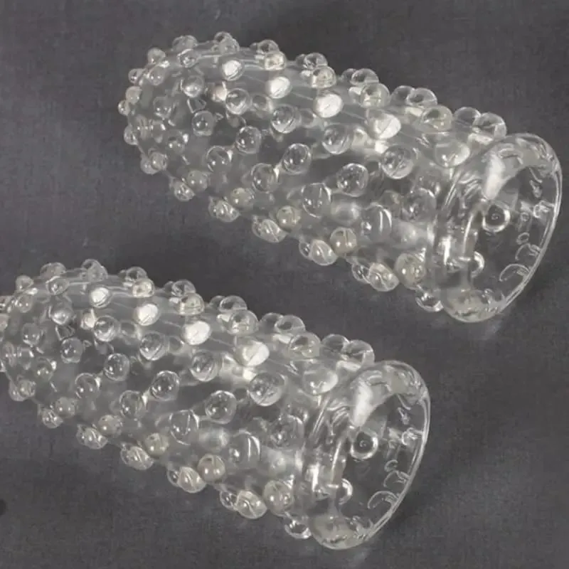 2 Pack TPE Finger Sleeve Χωρίς δονητές G Spot Orgasm Massage Clitoris Stimulator Masturbators Πρωκτικό παιχνίδι σεξουαλικού σεξ για γυναίκες άντρες Αρχάριους — image 3