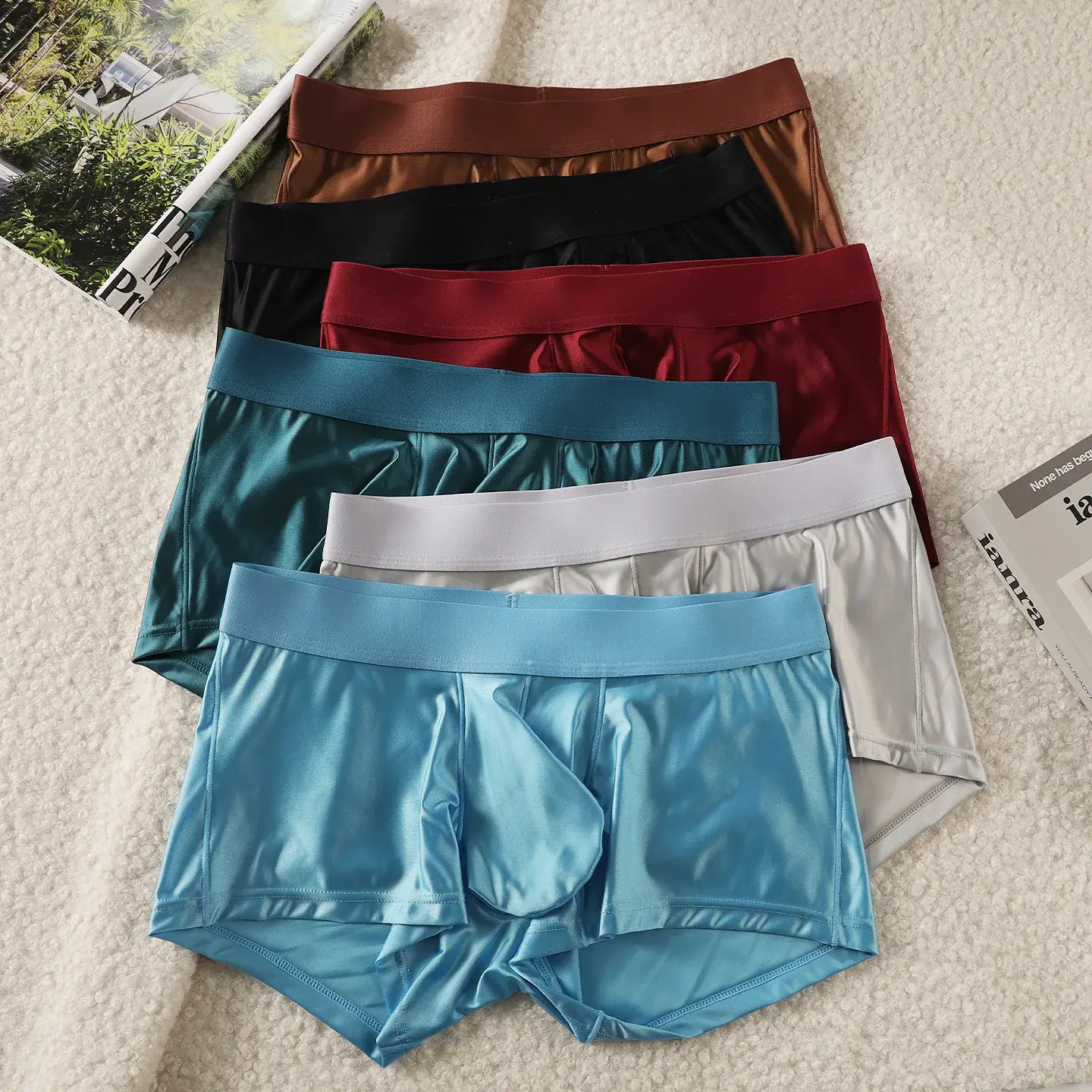 Mens Underwear Boxer Shorts Man Solid Slim Nylon Panties Cueca Middle Waist JJ Pouch Underpants Male Boxers Ropa Plus Size M-XXL 3256811688904070 — image 6