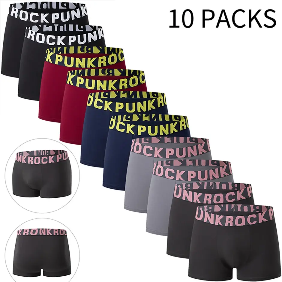 4/10 Piece Set Of Men's Casual Sports Beach Bottom Shorts Comfortable Pure Cotton Underwear Plus Size Versatile Boxer Shorts — image 1