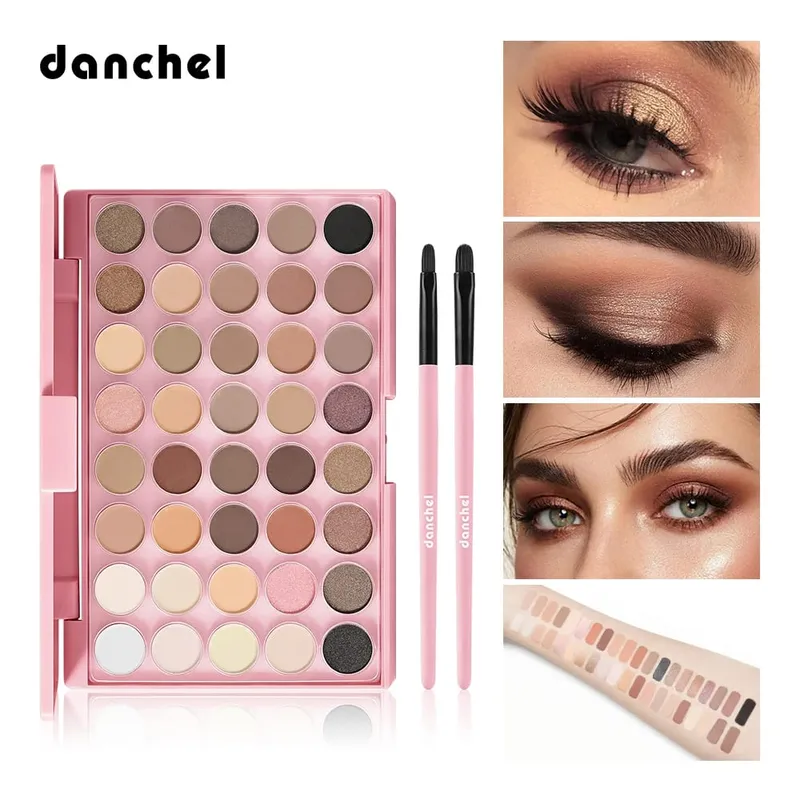 Beginner Friendly All In One Makeup Set Lipstick Palette Eyeshadow Palette 2Pcs Professional Makeup Brushes Face Cosmetic Kit — image 6