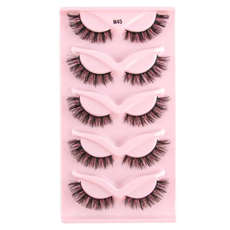 Half Eye Lashes Cat Eye Lashes 3/5/10 Pairs False Eyelashes Fluffy Soft Natural Look Clear Band 3D Mink Lashes Extension Makeup