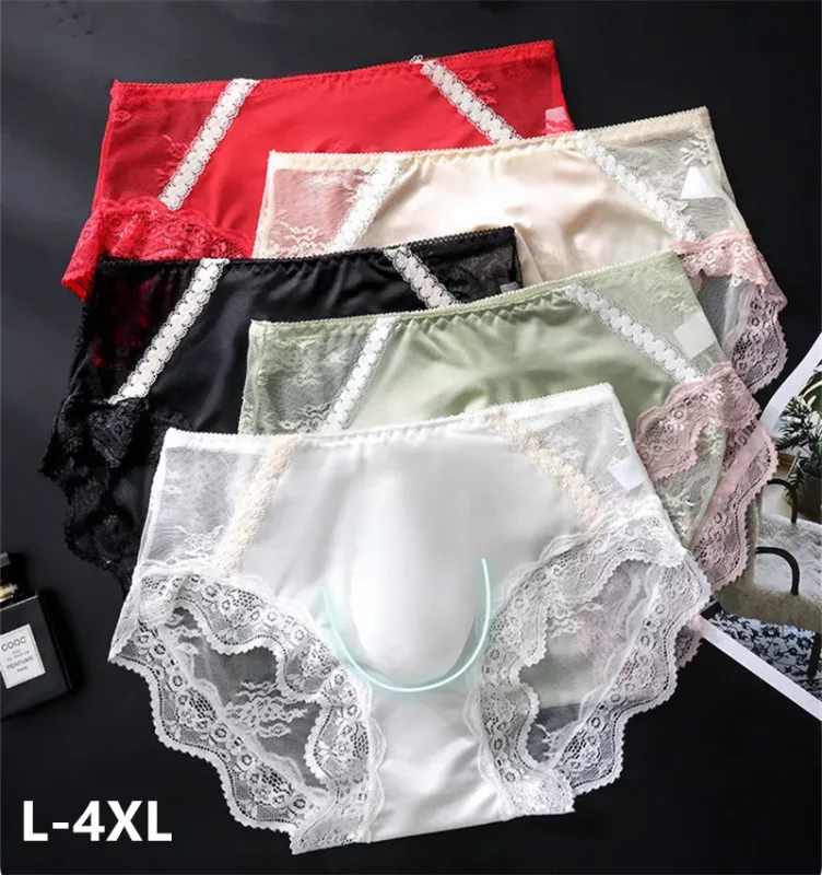 adults 18 plus size men's underwear Ice silk cuecas masculino 3D convex bag cueca color blocked lace mesh calzoncillos hombre