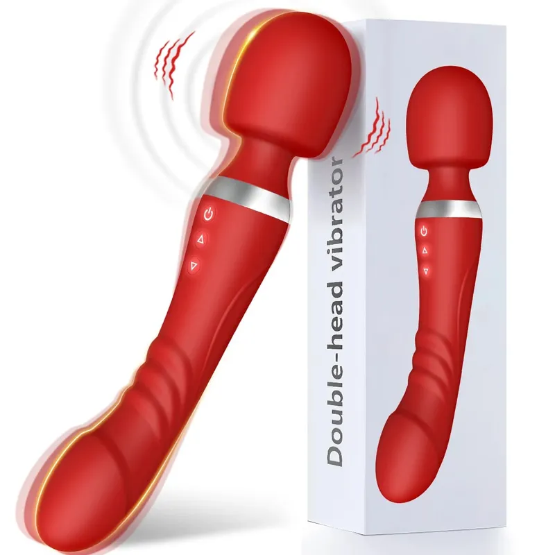 Διπλός δονητής για γυναίκες Dildos AV Magic Wand G Spot Clit Stimulator Κόλπος μασάζ Αυνανιστές Παιχνίδια σεξ ενηλίκων για ζευγάρι 18+