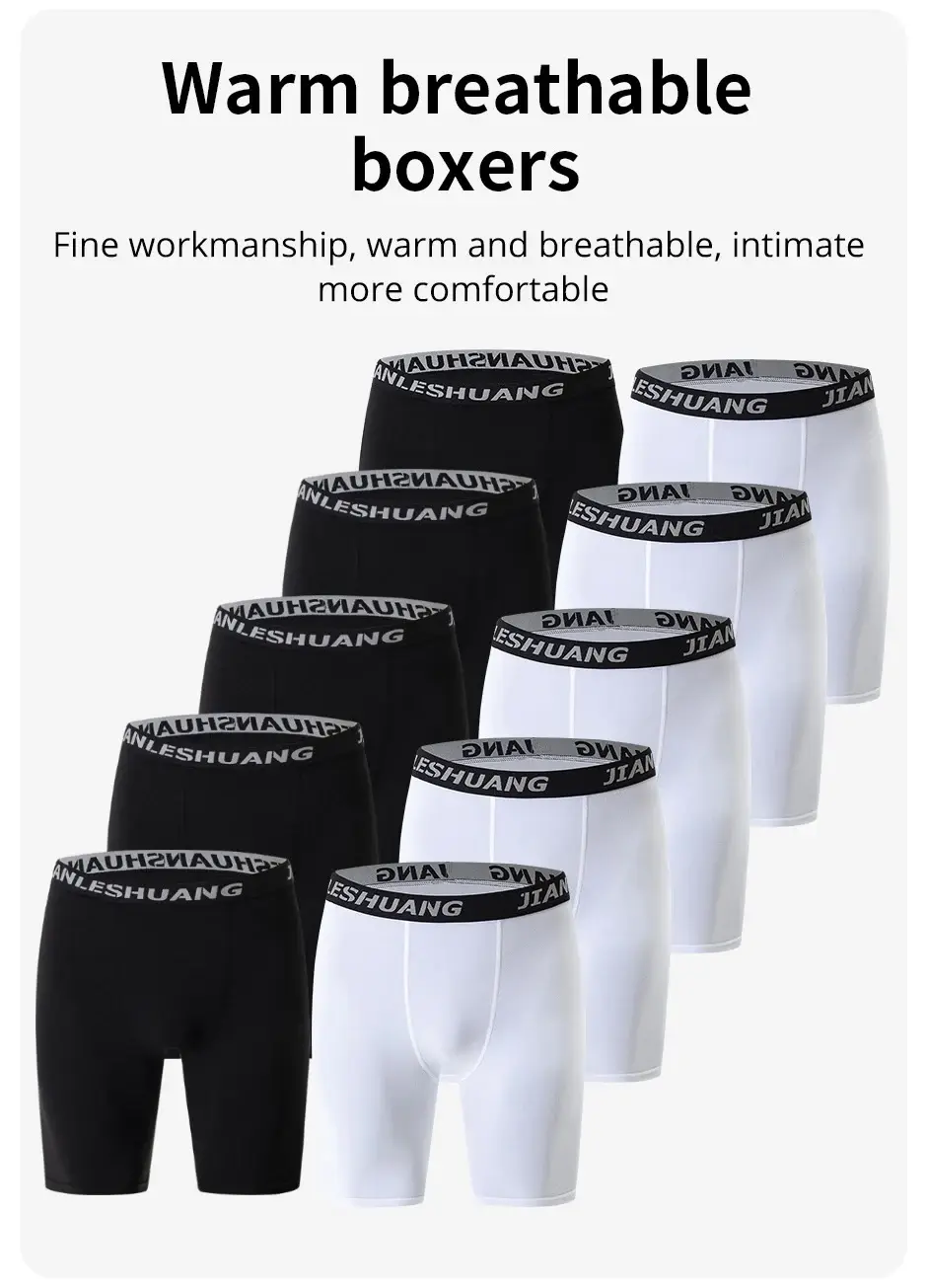 1/5 Pcs Men's Black And White Classic Cycling Long Underwear Multi-size Running Fitness Comprehensive Training Shorts Mga Teenager