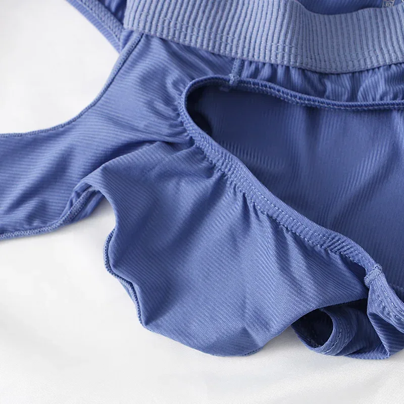 Calzoncillos de seda de hielo para hombre, ropa interior ultrafina, transparente, sin costuras, de secado rápido, transpirables, para verano
