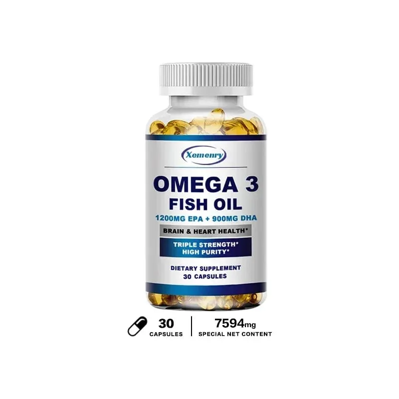 Omega 3 Fish Oil - Support Brain Nervous System Good for Cardiovascular & Skin Health Antioxidant