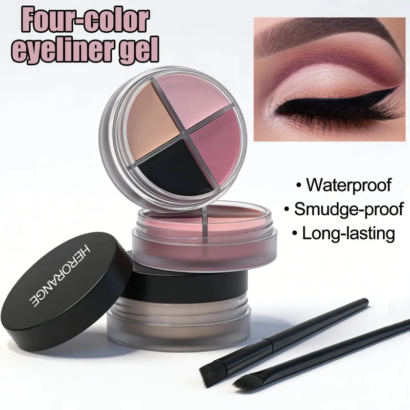 Herorange Smudge Proof Cream Eyeliner Kit Μακιγιάζ ματιών πολλαπλών χρήσεων για αρχάριους