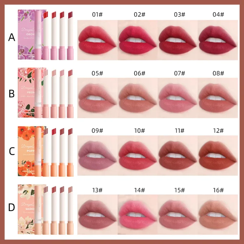 Σετ κραγιόν τσιγάρων 4 τμχ Velvet Matte Lip Gloss Αδιάβροχο Smoke Lip Stick σέξι Κόκκινη απόχρωση χειλιών Γοητευτικό μακιγιάζ για τα χείλη — image 6