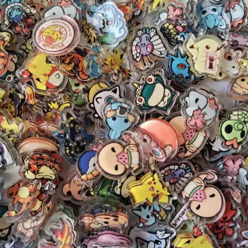 Pikachu 2cm Pokémon peripheral acrylic DIY flow linen accessories piece of rocker handmade diy jewelry