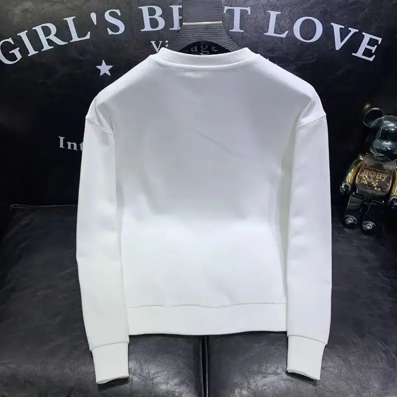 Jaro Podzim Pánské Trendy Jednoduché Casual All Match Mikina Y2K Streetwear Pulovry s kulatým výstřihem Dlouhý rukáv Pánské Volné Mikiny — image 2