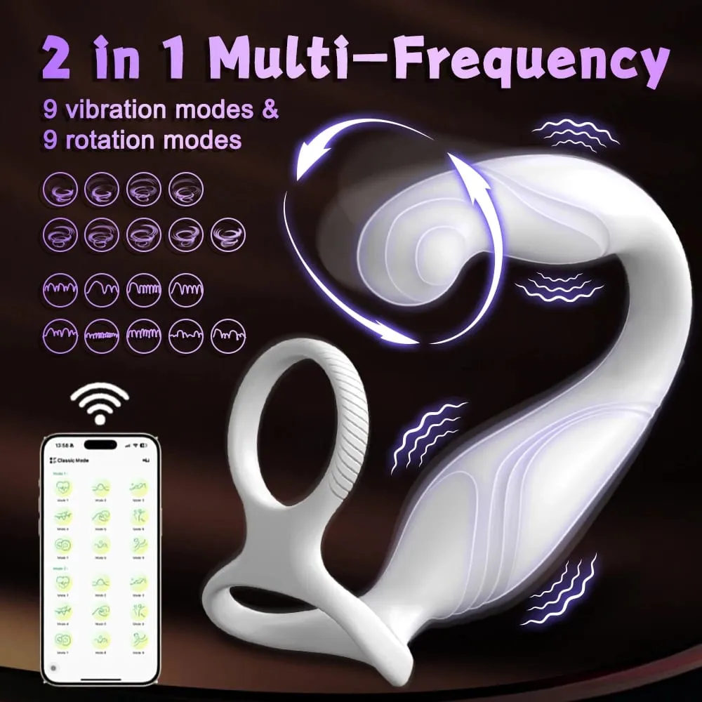 Δαχτυλίδι πέους Cock Rings App Control Vibrator για άνδρες Μασάζ προστάτη Διπλό πρωκτικό δονούμενο πισινό Παιχνίδι πρωκτικού σεξ για άνδρες — image 3
