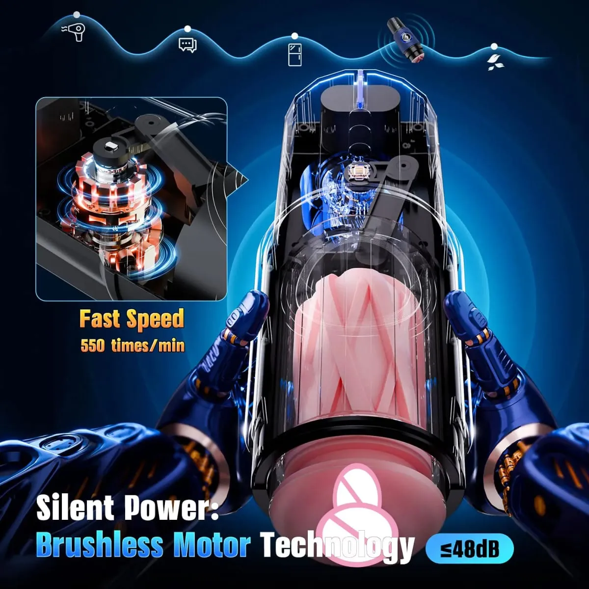 Leten Thrusting זכר אוננות כיס כוס דחף Stroker 5-Speed ​​מצבי מין קול מציצה גביע אוננות צעצוע מין לגברים