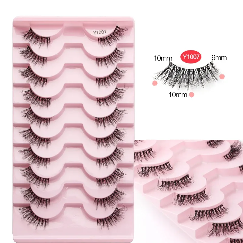 Half Eye Lashes Cat Eye Lashes 3/5/10 Pairs False Eyelashes Fluffy Soft Natural Look Clear Band 3D Mink Lashes Extension Makeup
