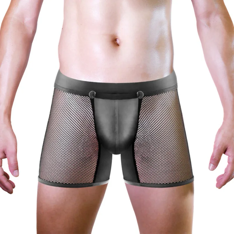 กางเกงขาสั้นถุงน่องผู้ชาย Fishnet ชุดชั้นใน Lounge เสื้อผ้าสไตล์ All Seasons ขนาดเฉลี่ย Fit ผ้าระบายอากาศ ธีมคลาสสิก — image 7