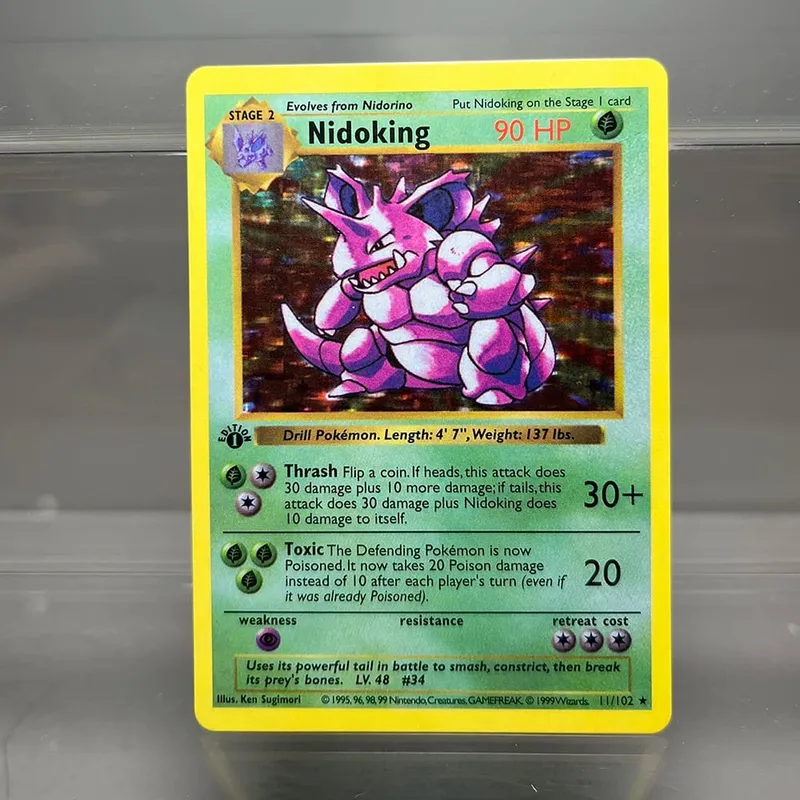 PKM Single Cards 1. Edition 1996 Mewtwo Charizard Dragonite Zapdos PTCG fóliakártyák alapkészlet játékgyűjtemény PKM proxy kártyák