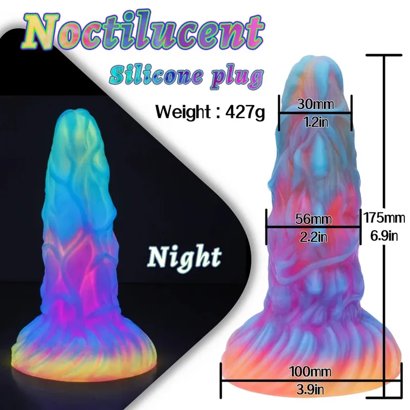 Realistic Night Glowing Anal Plug Luminous Monster Dragon Dildo for Women Men Butt Plug Sexy Dog Shape Sex Toy for Couples — image 19