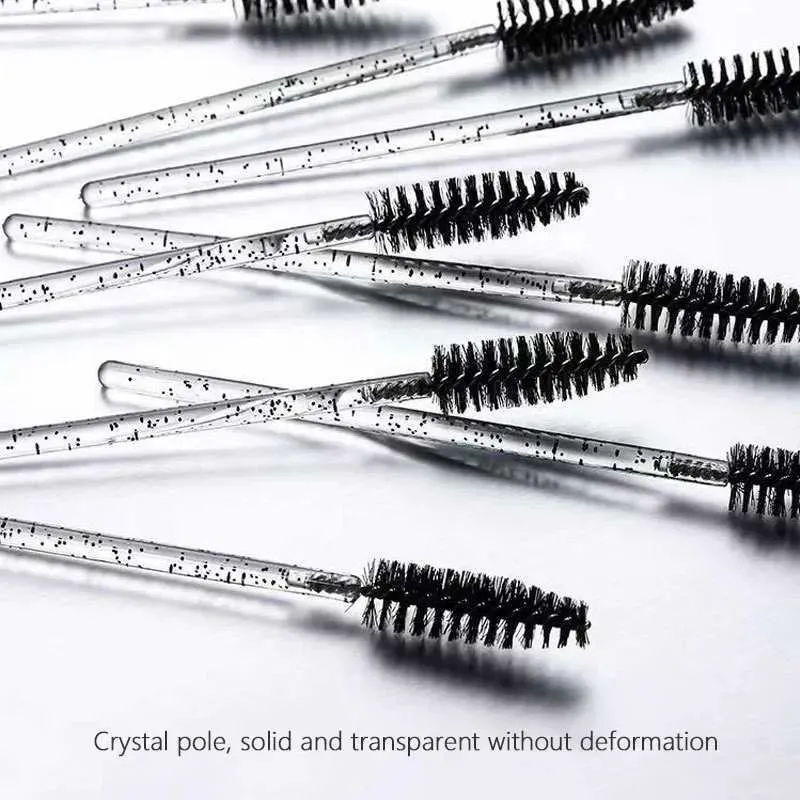 Escova descartável dos carretéis da sobrancelha das varinhas do rímel de 50 pces para escovas do chicote das extensões dos cílios com recipiente