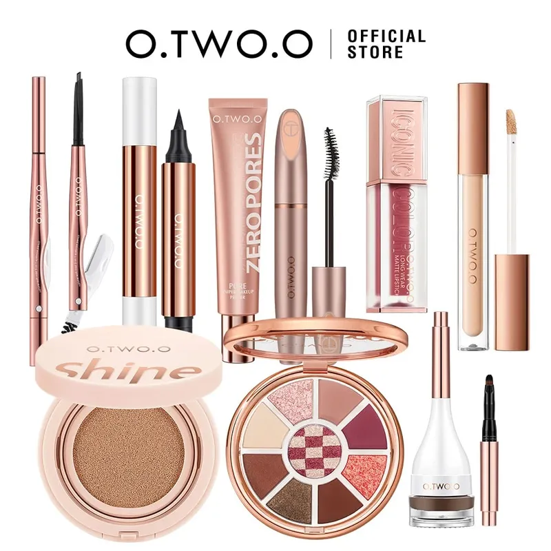 O.TWO.O Ολόκληρο Σετ Μακιγιάζ 10 τμχ Cosmetics Kit Mascara Eyeliner Foundation BB Cream Air Cushion Concealer Κραγιόν Μακιγιάζ για γυναίκες
