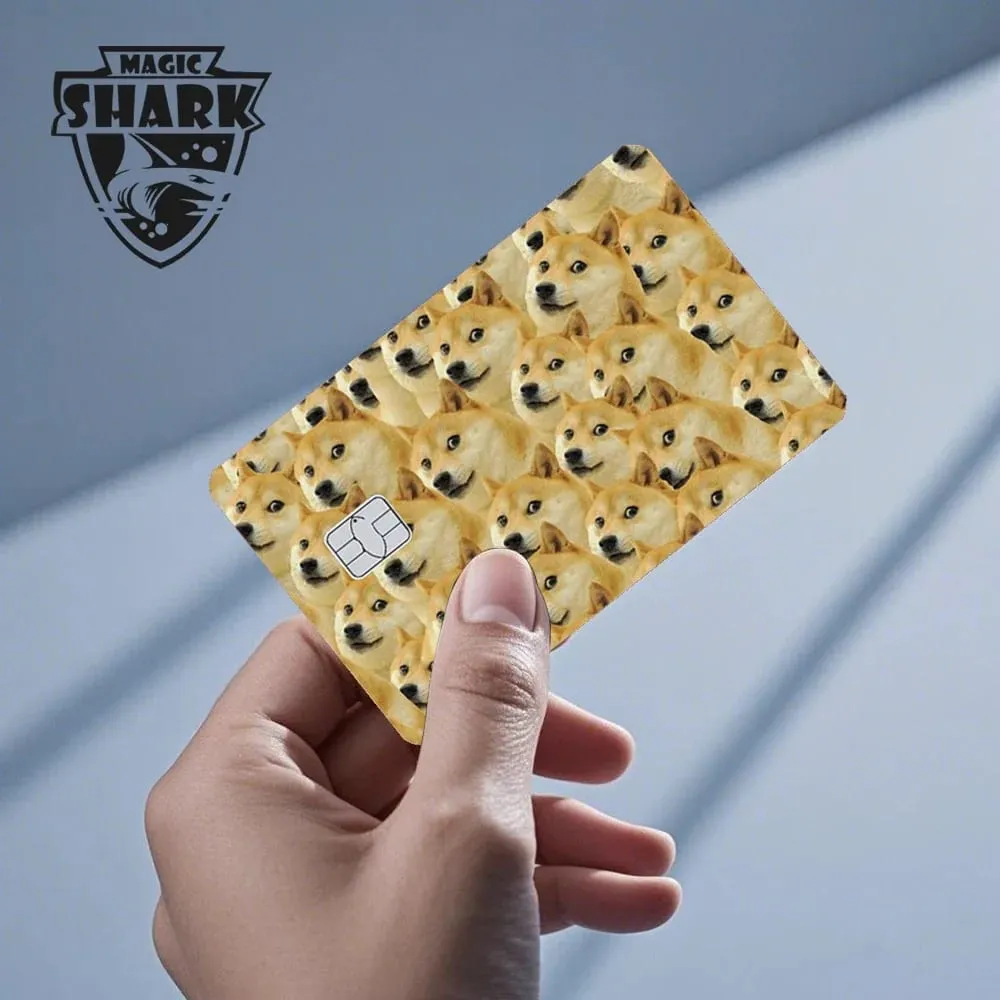 Magic Shark Dog Meme Hunter Snake Stonks 3M ματ μπροστινό αυτοκόλλητο PVC Κάλυμμα μεμβράνης για τραπεζική χρεωστική πιστωτική κάρτα — image 5