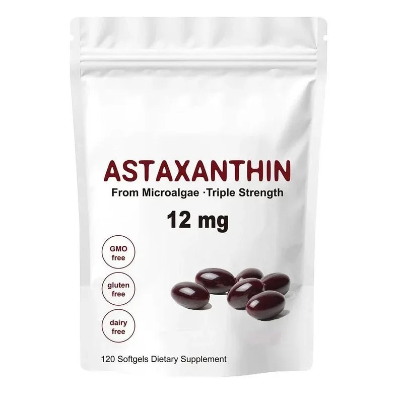 Triple Strength Astaxanthin 12mg - Natural Astaxanthin Antioxidant Supplement Non-GMO Verified & Gluten - 120 Softgels