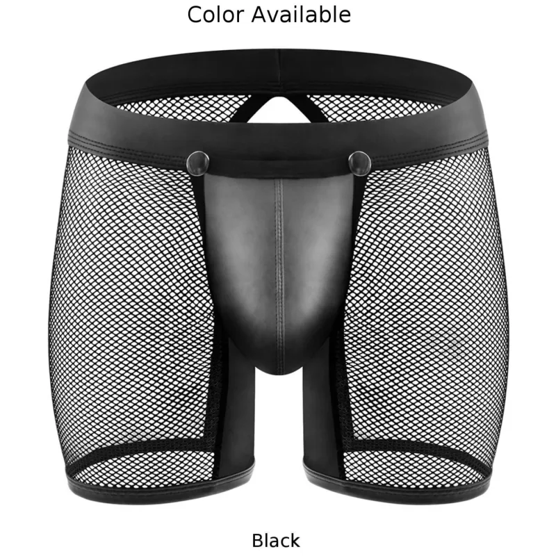 กางเกงขาสั้นถุงน่องผู้ชาย Fishnet ชุดชั้นใน Lounge เสื้อผ้าสไตล์ All Seasons ขนาดเฉลี่ย Fit ผ้าระบายอากาศ ธีมคลาสสิก — image 3
