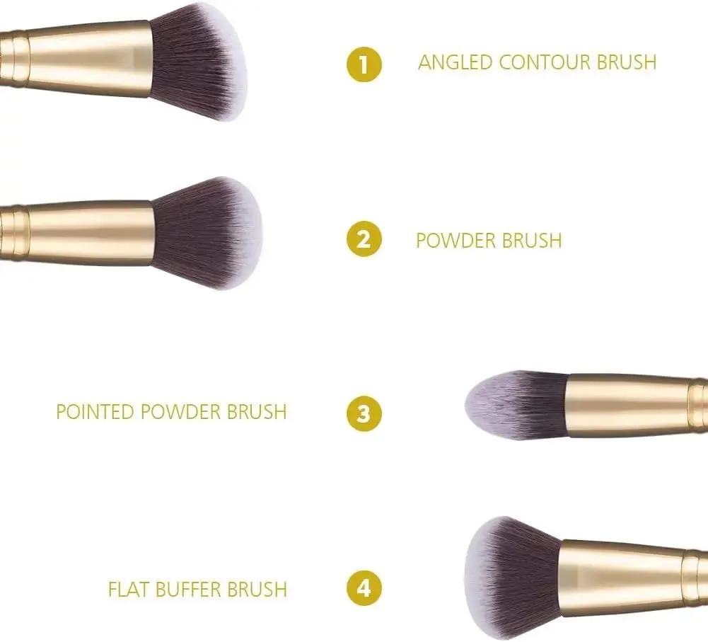 DUcare 2Pcs Πινέλα Μακιγιάζ Duo End Face Brush For Foundation Powder Buffer και Contour Eyeshadow Synthetic Cosmetic Tools Makeup — image 3