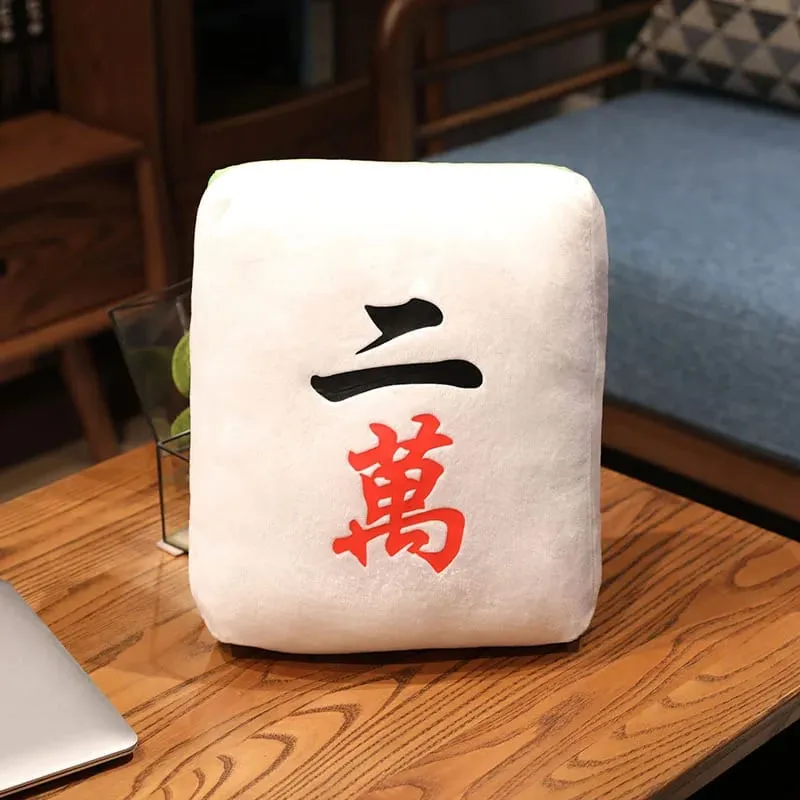 New 1pc Creative Mahjong Pillow Cushion Chinese Plush Toy Car Chair Backrest Mahjong Dice Funny Nap Pillow Sofa Home Decor Gift — image 17