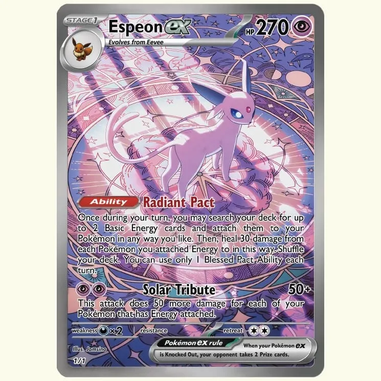 Κάρτες DIY Espeon Umbreon ex 2Pcs Foil Texture Cards Αγγλική έκδοση Συλλεκτικές Κάρτες συλλογής Anime Premium Grade TCG