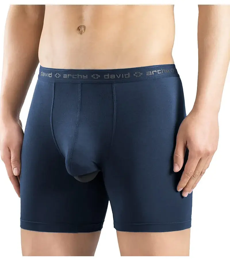 David Archy 3 Pack Mens ชุดชั้นในกางเกงบ็อกเซอร์ Basic MicroModal Soft Breathable Mens Dual Pouch Boxers Quick Dry กีฬาฟิตเนส — image 6