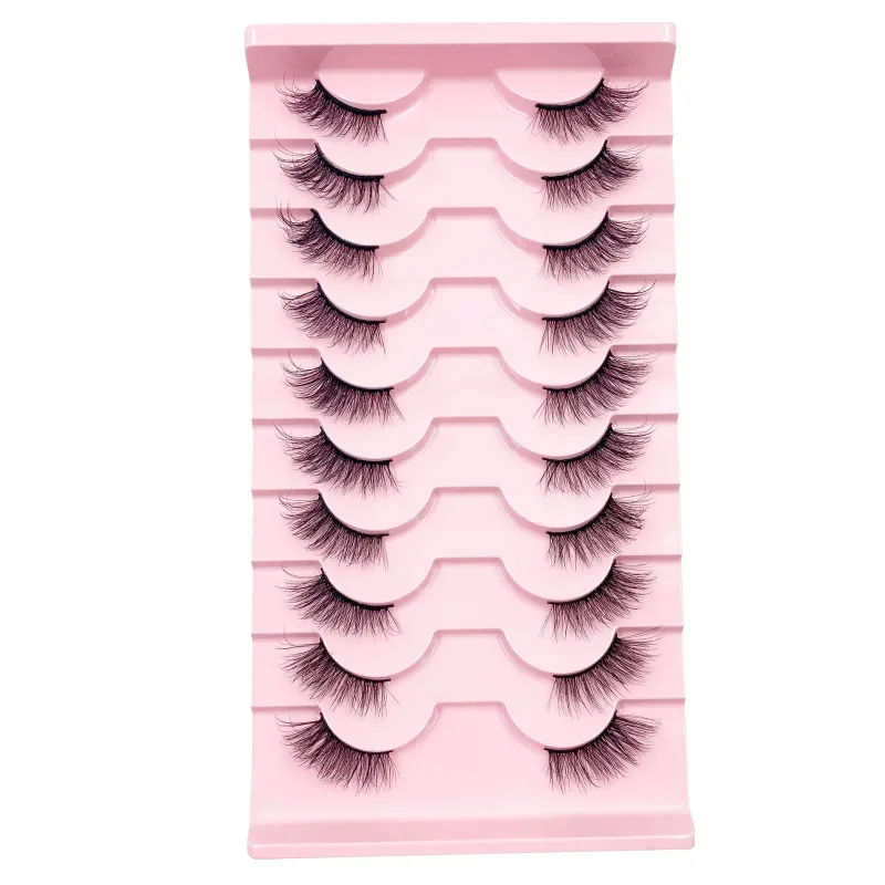Τρισδιάστατες βλεφαρίδες Cat Eye Half Lashes 10 Pairs Half Lashes Natural Clear Stem False eyelash Extension Makeup Faux Cils maquiag — image 23