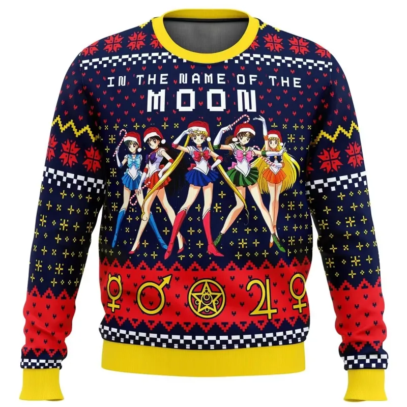 Sailor moon natal feio camisola anime 3d moletom topos outono e inverno cosplay papai noel pulôver dos diseños animados suétere — image 14