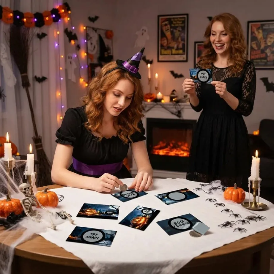 50 τμχ κάρτες ξυστό για το Halloween—ξύστε για να κερδίσετε και να ξεκλειδώσετε βραβεία. ιδανικό για διαδραστικές δραστηριότητες με θέμα το Halloween. — image 4