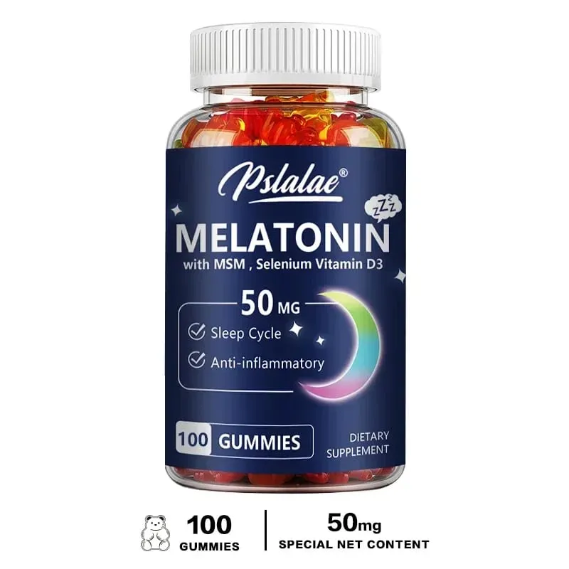Melatonin Gummies 50mg - Sleep Support Stress Relief Improved Sleep Quality Boosted Energy Production Increased Vitality