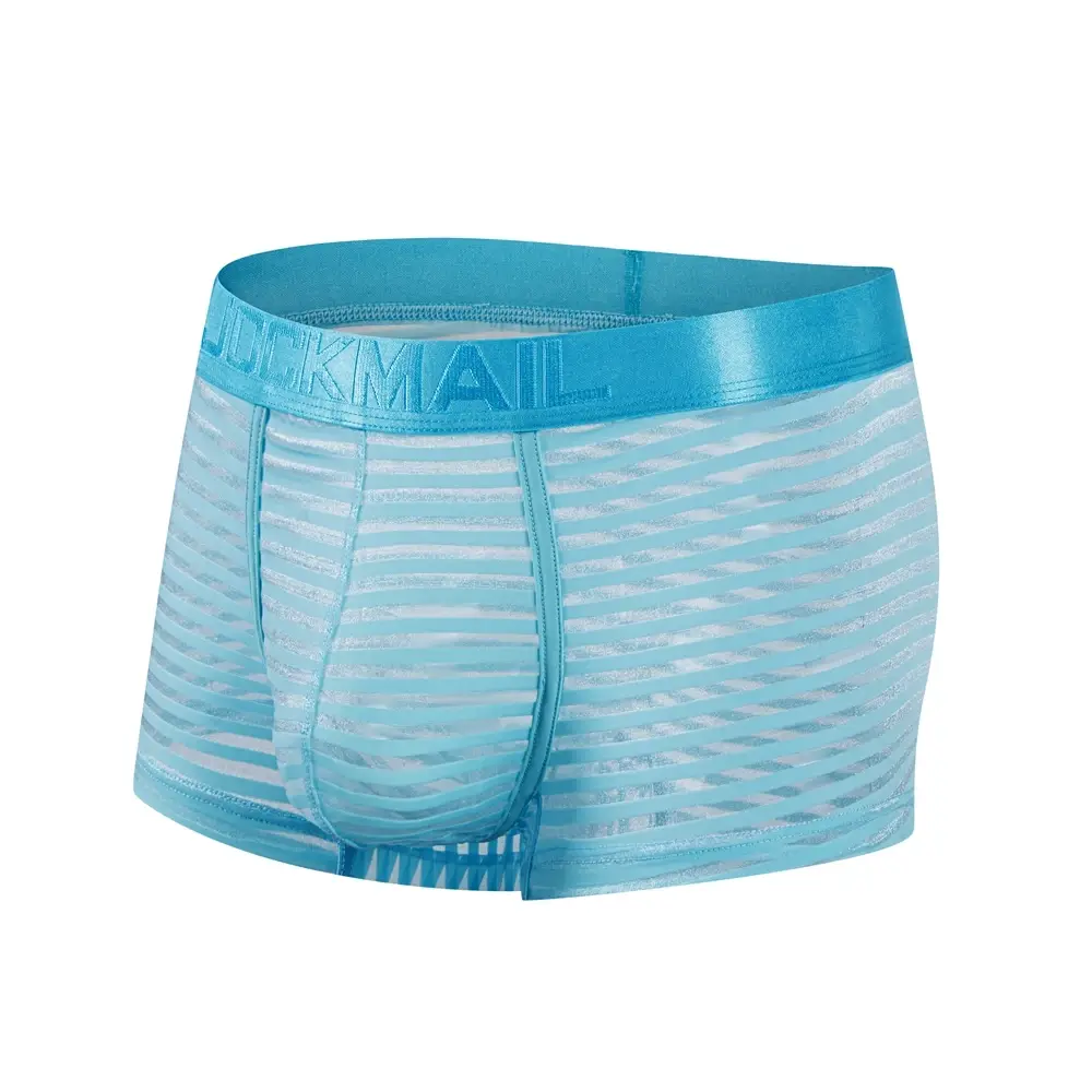 Sexy Men Underwear Boxer Shorts Transparent Mesh Underpants Trunks Men Panties Low Waist Nylon Breathable Quick Drying — image 3