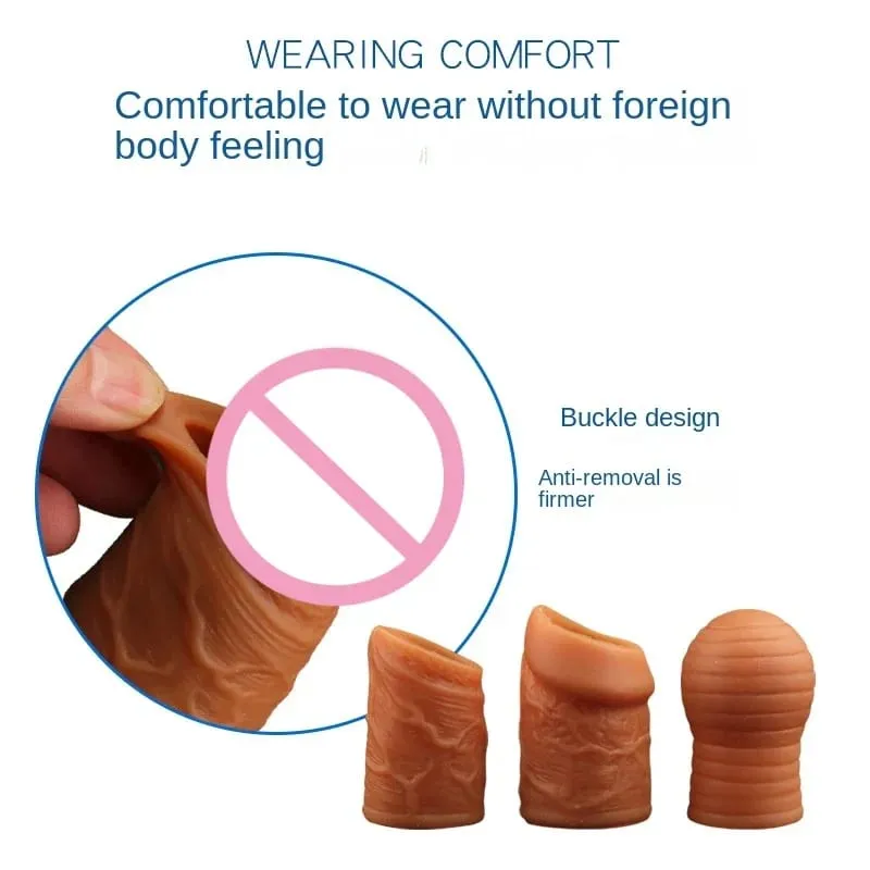Liquid Silicone Foreskin Correction Cock Ring Penis Bondage Cockring Sex Toys for Men Penis Ring Delay Ejaculation Sex Products — image 4