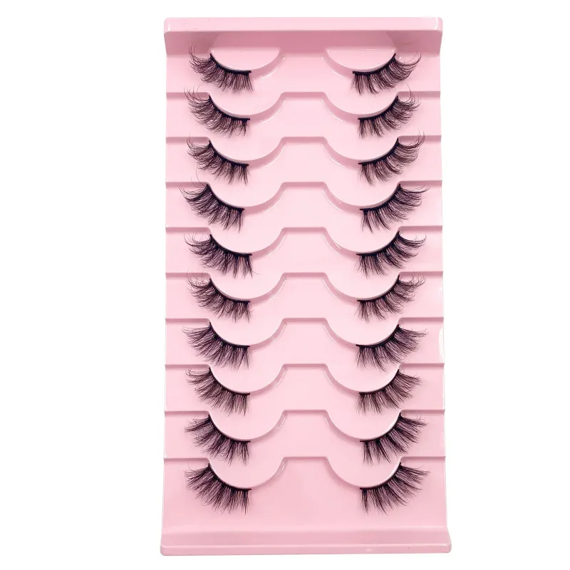 Τρισδιάστατες βλεφαρίδες Cat Eye Half Lashes 10 Pairs Half Lashes Natural Clear Stem False eyelash Extension Makeup Faux Cils maquiag — image 21