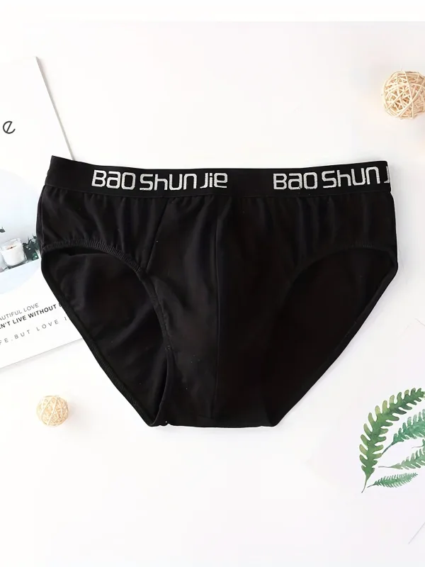 5 Pieces Cotton Men's Underwear Black Comfortable Breathable Simple Fashion Men's Briefs Sports Casual Underwear Combination — image 3