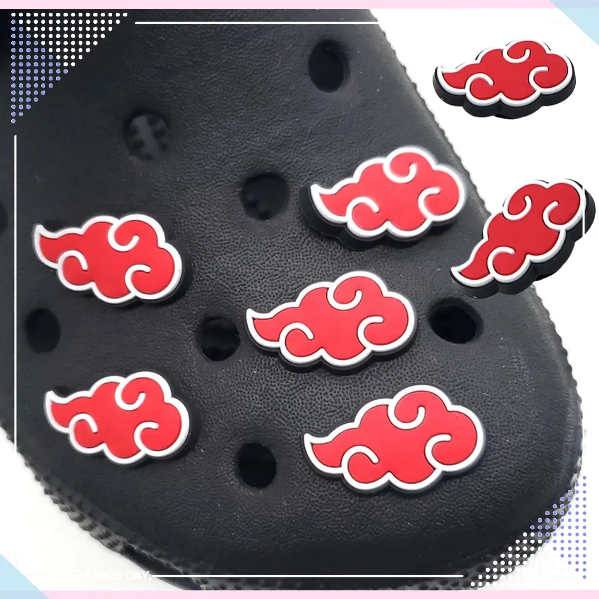 "Naruto merchandise Akatsuki organization logo shoe charms shoes with holes buckle DIY men's wholesale" — image 1