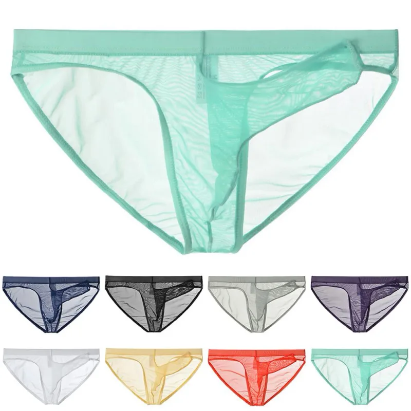Ropa interior para hombre, calzoncillos transparentes con nariz de elefante, de malla, finos, ligeros, de secado rápido, calzoncillos transpirables de cintura baja