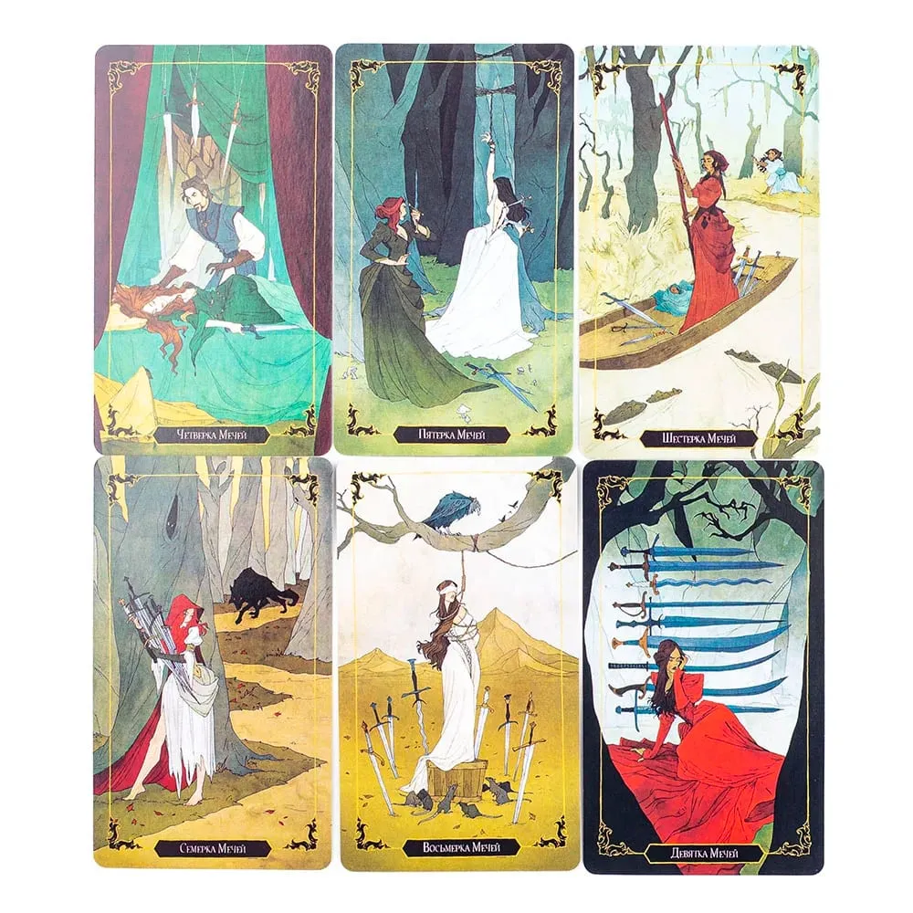 таро темного дерева Darkwood Tarot 78 Cards Deck Russian Visions Divination Edition Deck Επιτραπέζια παιχνίδια 10,3x6CM — image 6
