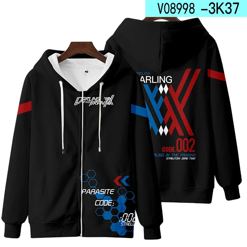Hot Japan Anime Darling In The Franxx Cosplay Zipper Hoodies 3D Druck Männer Frauen Hip Hop Trainingsanzug Zipper Hoodie Männer der Kleidung — image 5