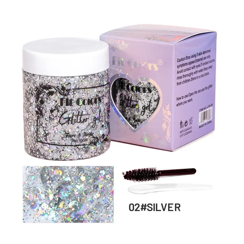 100ml glitter gel sombra de olho líquido rosto corpo grande lantejoulas gel multifuncional colorido solto lantejoulas creme decoração de festa