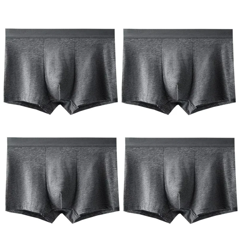 4pcs Cotton Men Boxer Shorts Male Underwear High Stretch Sexy Underpant Man Panties Plus Size L-4XL Mid Waist Breathable Brief — image 18