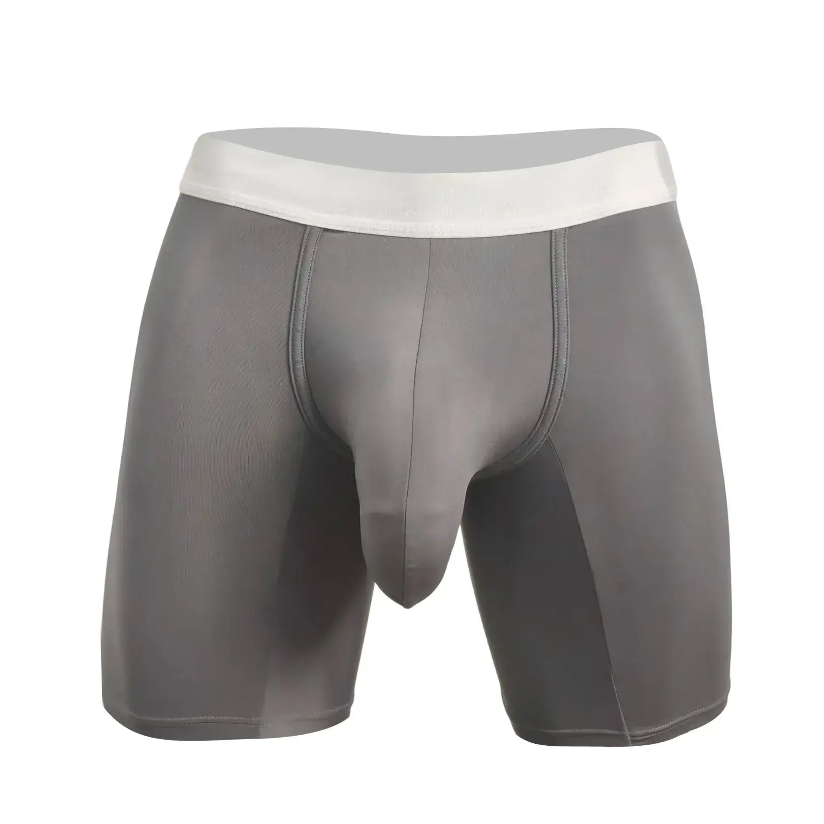 Men Ice Silk Boxer Briefs Deep U Convex Pouch Breathable Cool Quick Dry Sports Running Underwear Anti Chafe Seamless Underpants — image 13