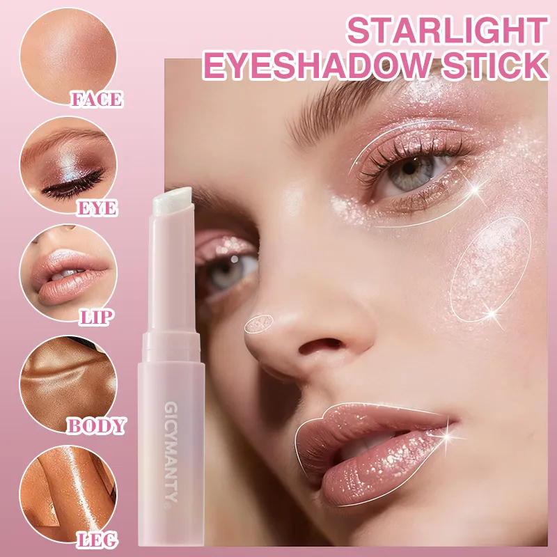 Shimmer Eyeshadow Stick מתייבש סרט מהיר נעילה אור שאינו דוהה ניצוץ צלליות פנים סימון שפתיים