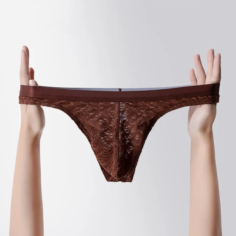 Men Thongs Briefs Jacquard Sheer Men's Underwear Sexy Accessories Hot Low Rise Pouch Very Hot Lingerie Breathable Underpants 3256810404028463 — image 10