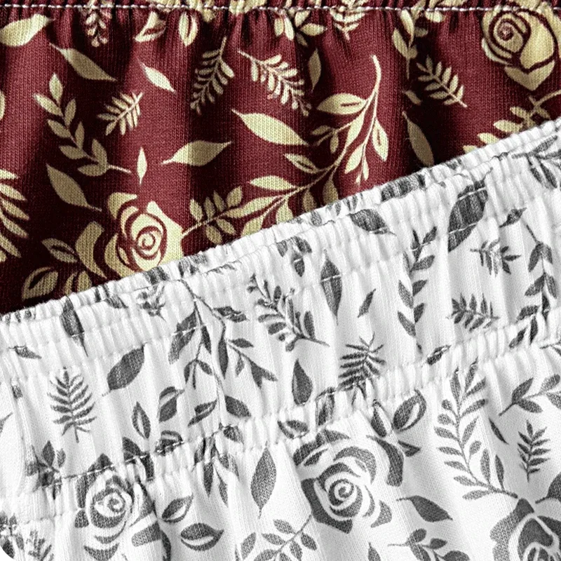 MiiOW 3Pcs Cotton Men Underwear Boxershorts Breathable Rose Print Man Underpants Skin-friendly Large Size Men's Shorts Panties — image 5